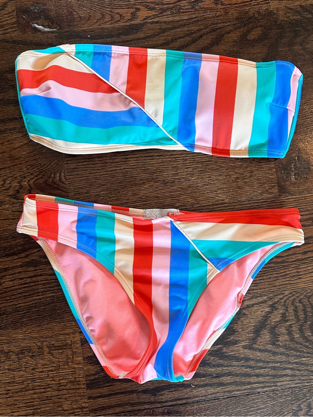 Giani Bini Women’s  Multicolor Bandeau Stripe Bikini Set